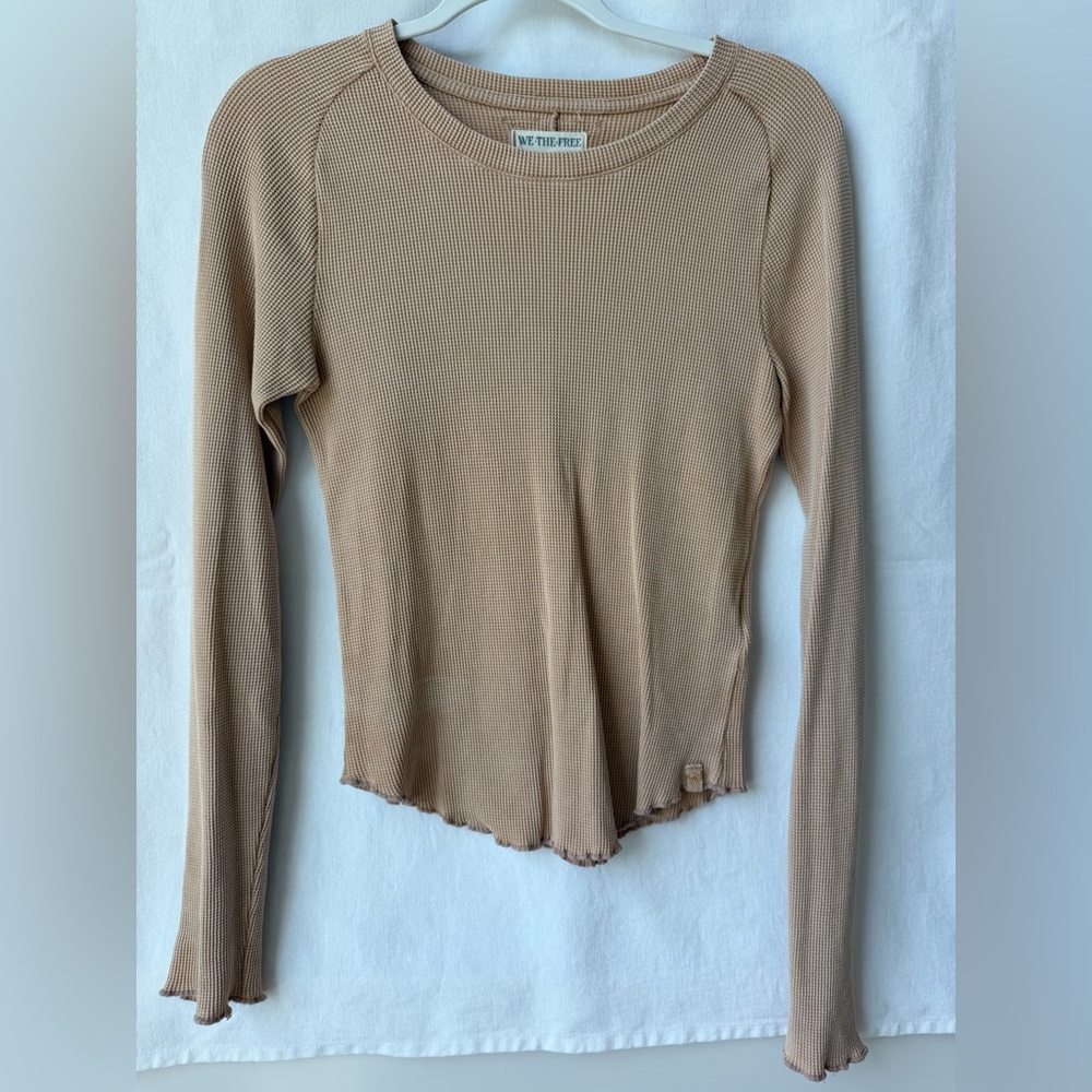 Free People We the Free Easy Does It Camel Tee in Size Small